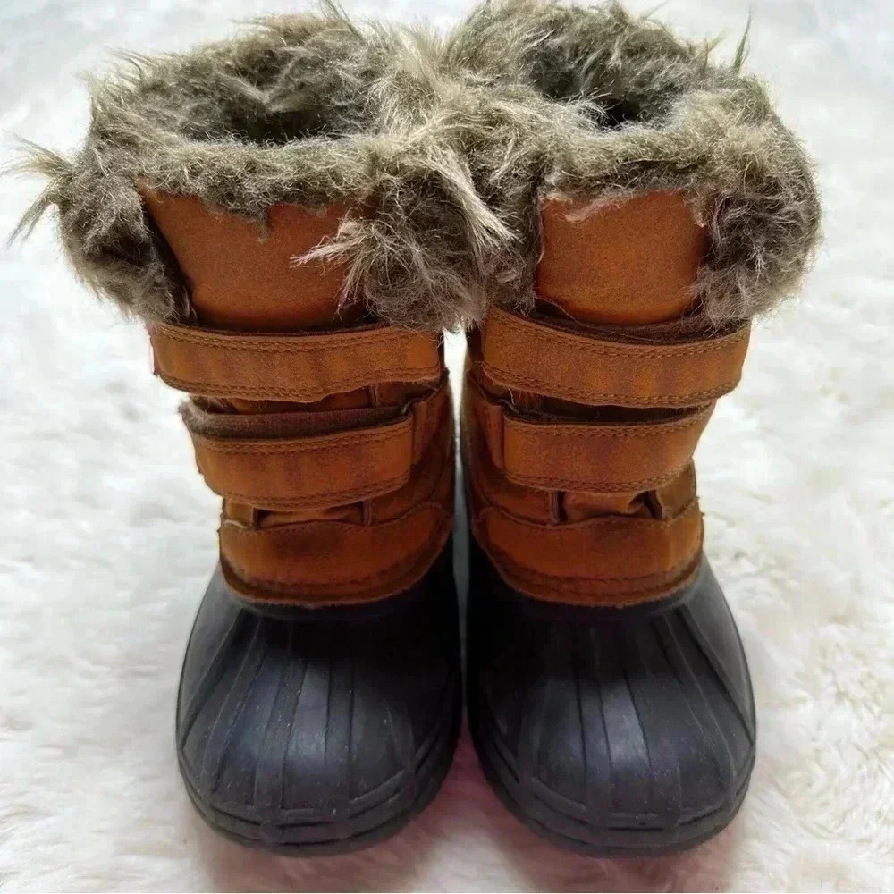 Joe Fresh Quick Close Winter Boots Brown & Pink Size 10